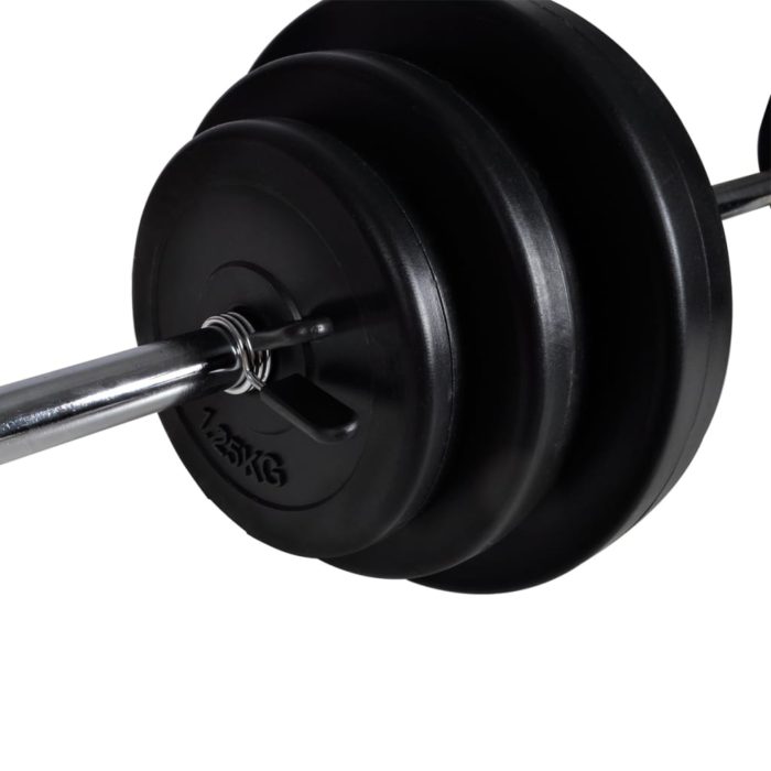 vidaXL Treningsbenk med vektstang og manualsett 30,5 kg