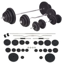 vidaXL Vektbenk med vektstativ, vektstang og manualsett 120kg