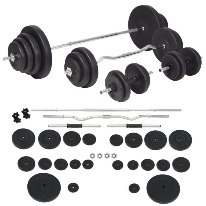 vidaXL Vektbenk med vektstativ, vektstang og manualsett 120kg