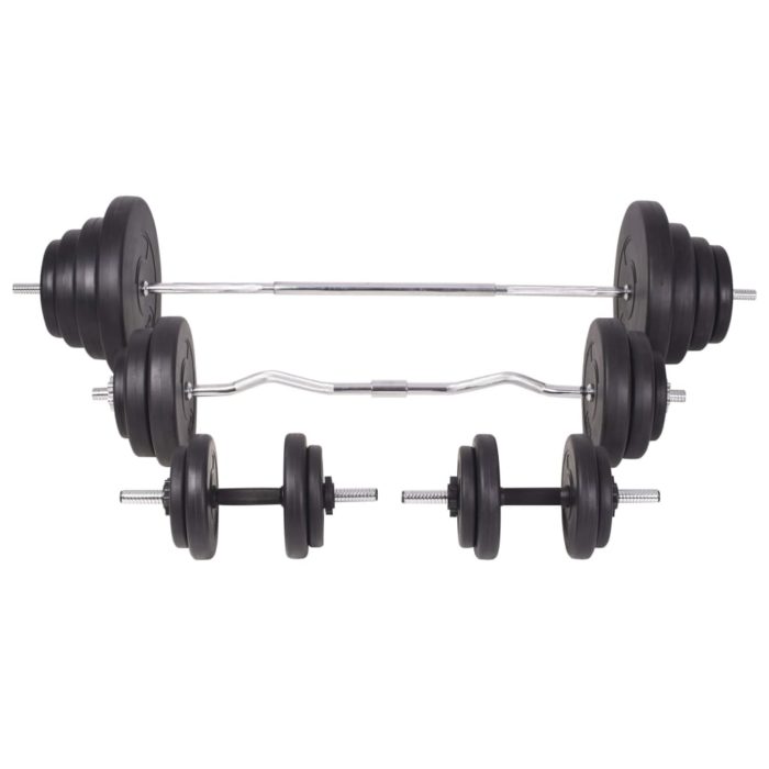 vidaXL Vektbenk med vektstativ, vektstang og manualsett 120kg