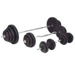 vidaXL Vektbenk med vektstativ, vektstang og manualsett 120kg