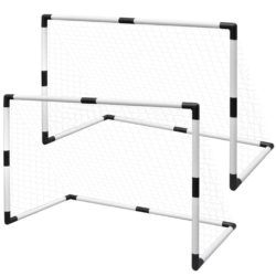 Minifotballmålsett med stolper og nett 2 stk for barn 91,5x48x61 cm