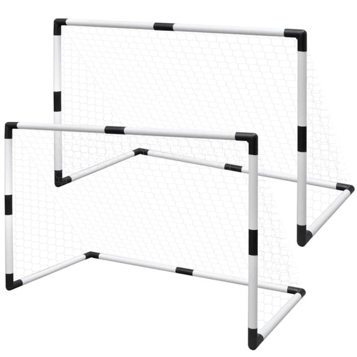 Minifotballmålsett med stolper og nett 2 stk for barn 91,5x48x61 cm