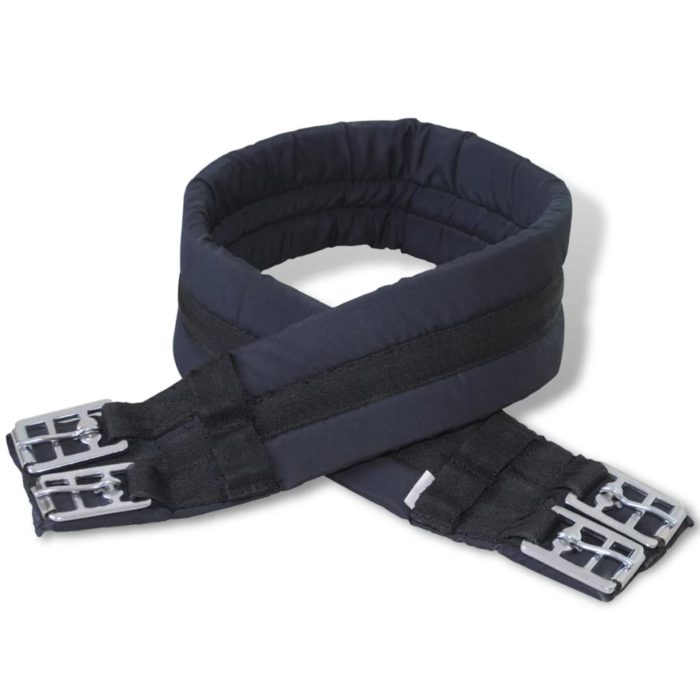 Hestesal sett 12 cm, ekte lær, svart, størrelse 17,5”