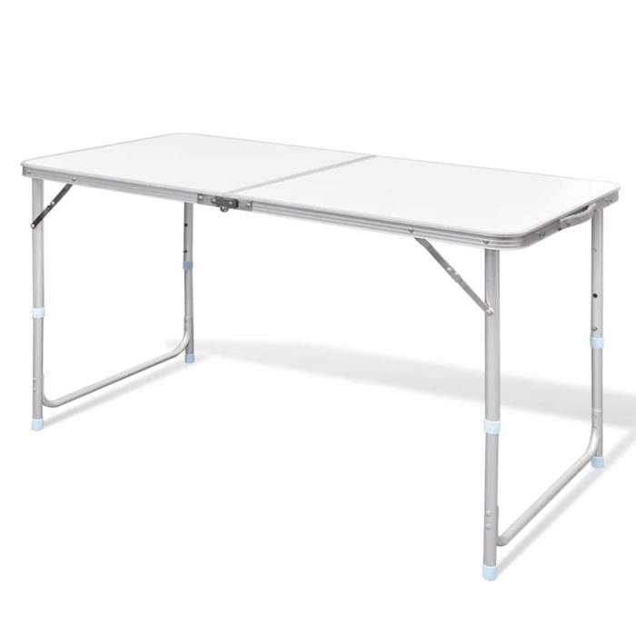 vidaXL Sammenleggbart campingbord høydejusterbar aluminium 120×60 cm