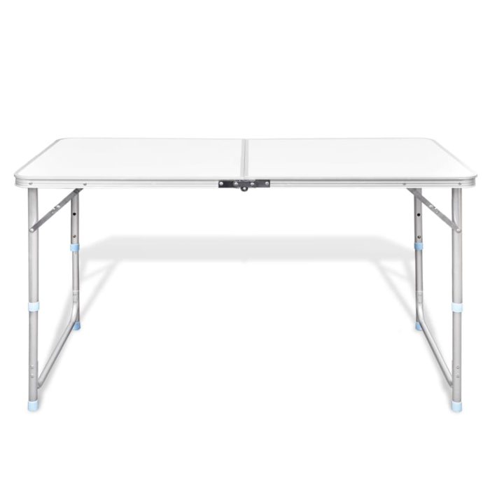 vidaXL Sammenleggbart campingbord høydejusterbar aluminium 120×60 cm