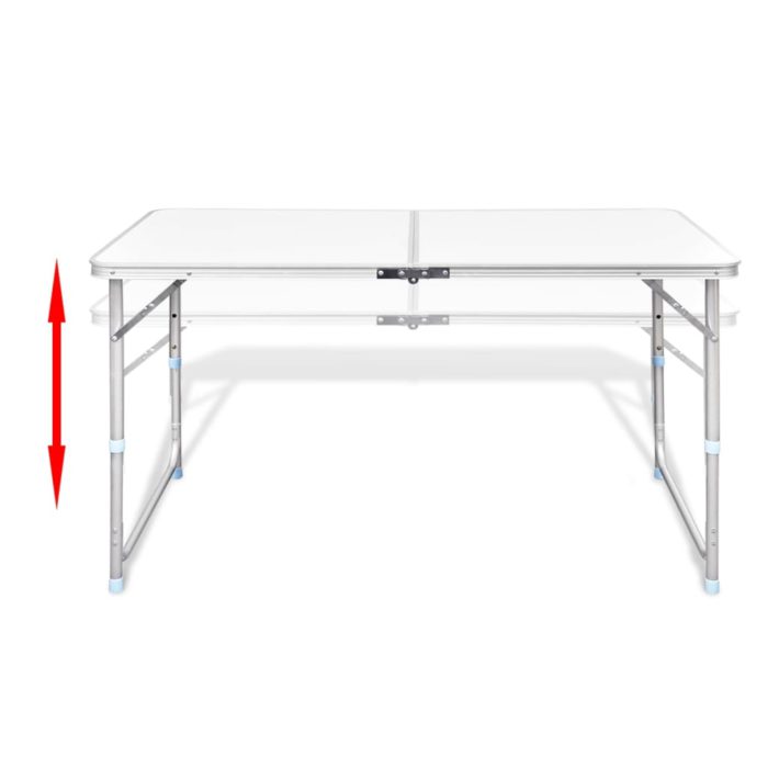 vidaXL Sammenleggbart campingbord høydejusterbar aluminium 120×60 cm