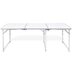Sammenleggbart campingbord høydejusterbar aluminium 180 x 60 cm