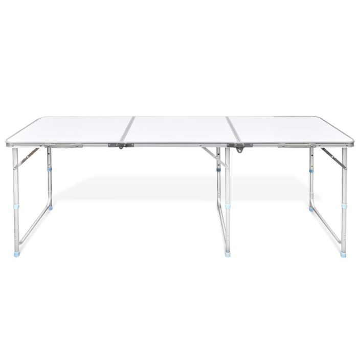 Sammenleggbart campingbord høydejusterbar aluminium 180 x 60 cm