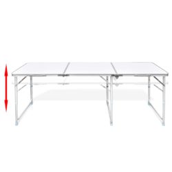 Sammenleggbart campingbord høydejusterbar aluminium 180 x 60 cm