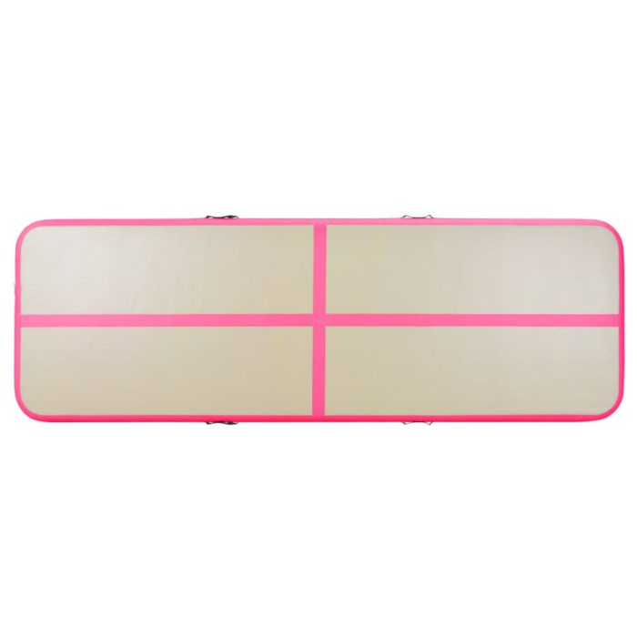 vidaXL Oppblåsbar gymnastikkmatte med pumpe 300x100x10 cm PVC rosa