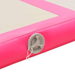 vidaXL Oppblåsbar gymnastikkmatte med pumpe 300x100x10 cm PVC rosa