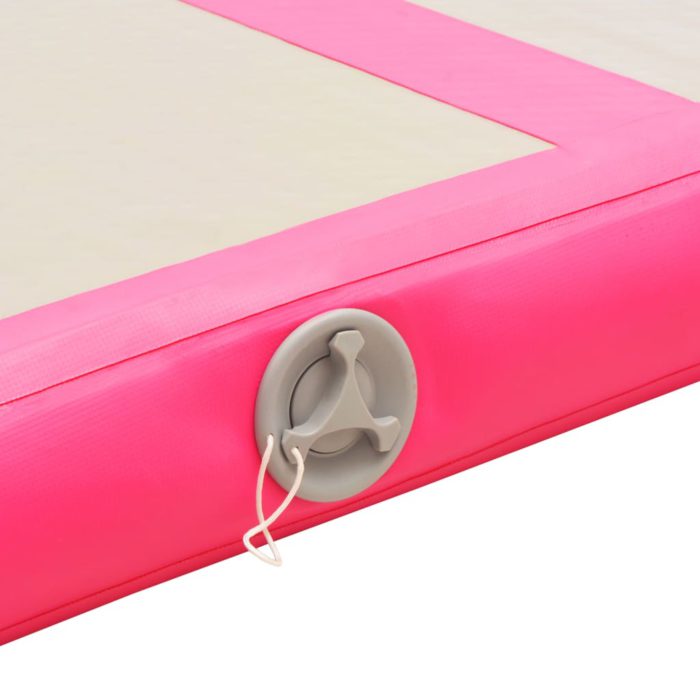 vidaXL Oppblåsbar gymnastikkmatte med pumpe 300x100x10 cm PVC rosa