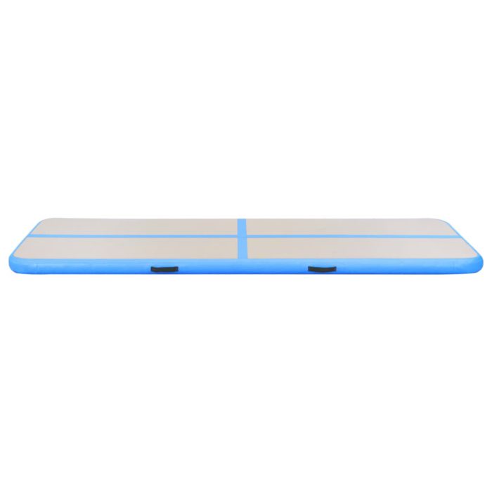 vidaXL Oppblåsbar gymnastikkmatte med pumpe 400x100x10 cm PVC blå