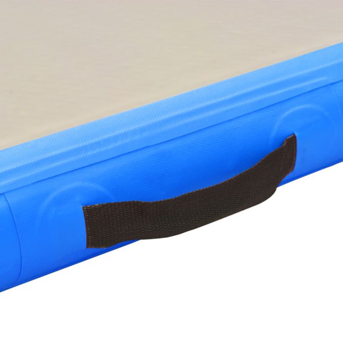 vidaXL Oppblåsbar gymnastikkmatte med pumpe 400x100x10 cm PVC blå