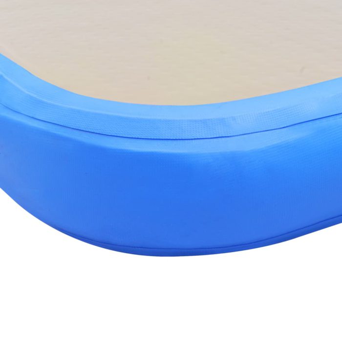 vidaXL Oppblåsbar gymnastikkmatte med pumpe 400x100x10 cm PVC blå
