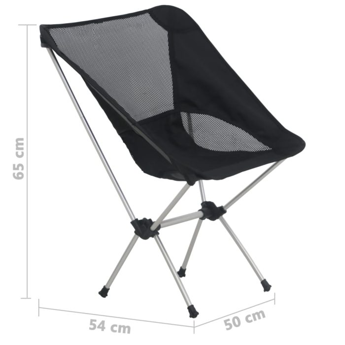 vidaXL Sammenleggbare campingstoler 2 stk veske 54x50x56 cm aluminium