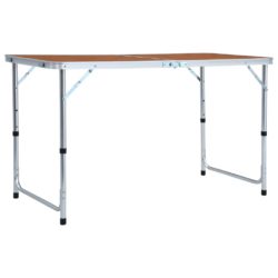 vidaXL Sammenleggbart campingbord aluminium 120×60 cm