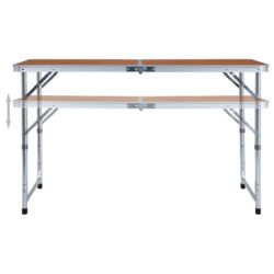 vidaXL Sammenleggbart campingbord aluminium 120×60 cm