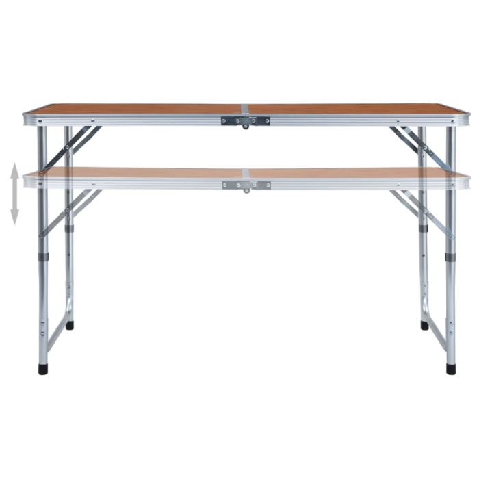 vidaXL Sammenleggbart campingbord aluminium 120×60 cm