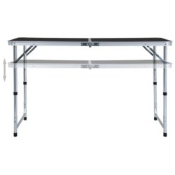 vidaXL Sammenleggbart campingbord grå aluminium 120×60 cm