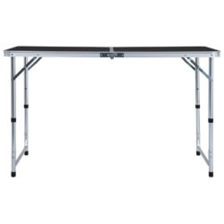 vidaXL Sammenleggbart campingbord grå aluminium 120×60 cm