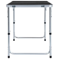vidaXL Sammenleggbart campingbord grå aluminium 120×60 cm