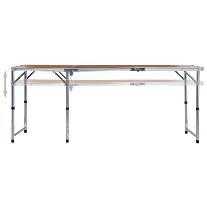 vidaXL Sammenleggbart campingbord aluminium 180×60 cm