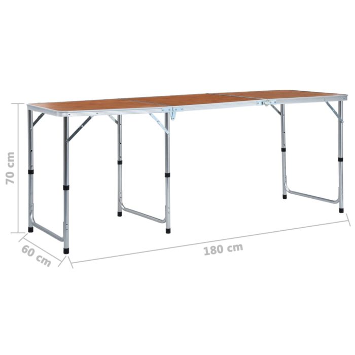 vidaXL Sammenleggbart campingbord aluminium 180×60 cm