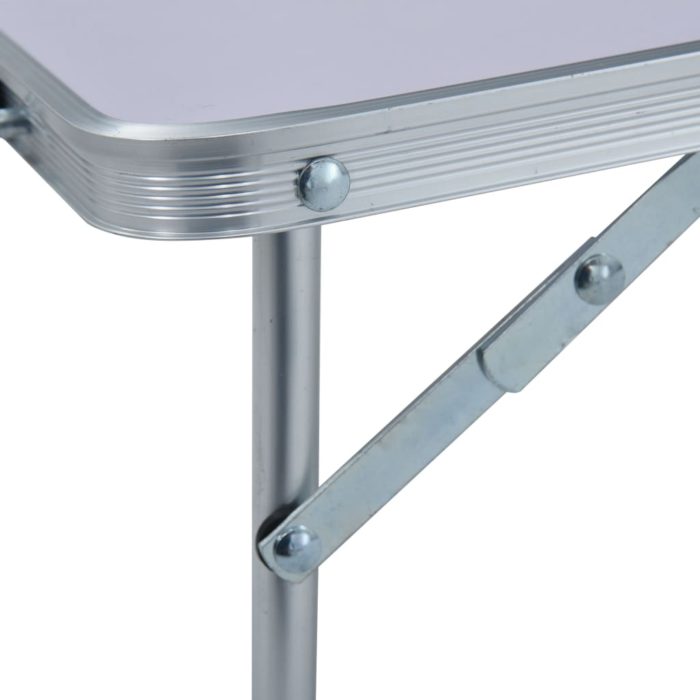 vidaXL Sammenleggbart campingbord hvit aluminium 60×40 cm