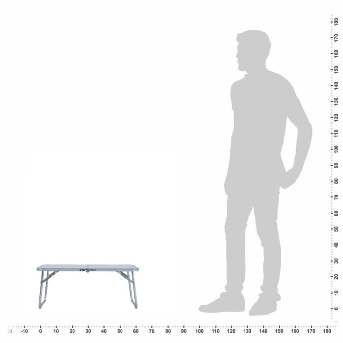 vidaXL Sammenleggbart campingbord hvit aluminium 60×40 cm