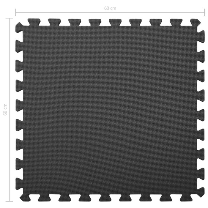vidaXL Gulvmatter 24 stk 8,64 ㎡ EVA-skum svart