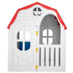 vidaXL Sammenleggbart lekehus for barn med fungerende dør og vinduer