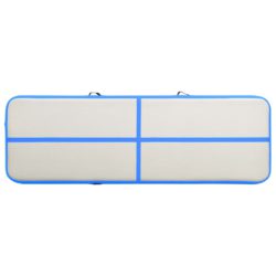 vidaXL Oppblåsbar gymnastikkmatte med pumpe 300x100x15 cm PVC blå