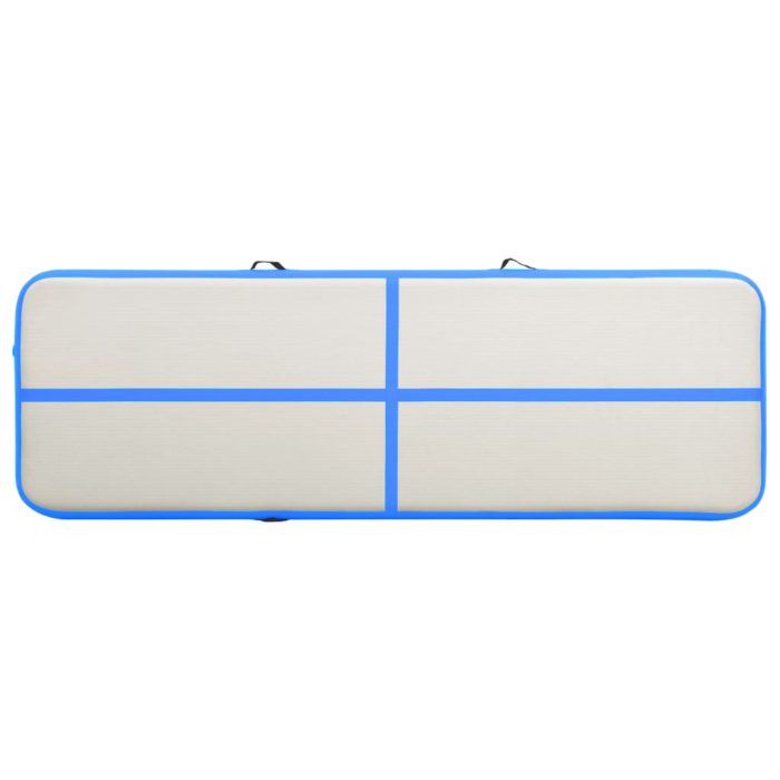 vidaXL Oppblåsbar gymnastikkmatte med pumpe 300x100x15 cm PVC blå