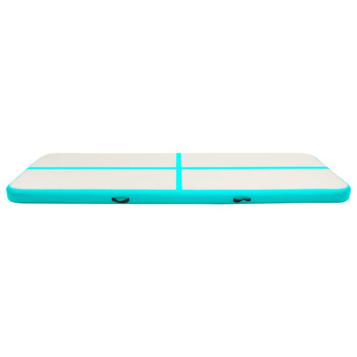vidaXL Oppblåsbar gymnastikkmatte med pumpe 300x100x15 cm PVC grønn