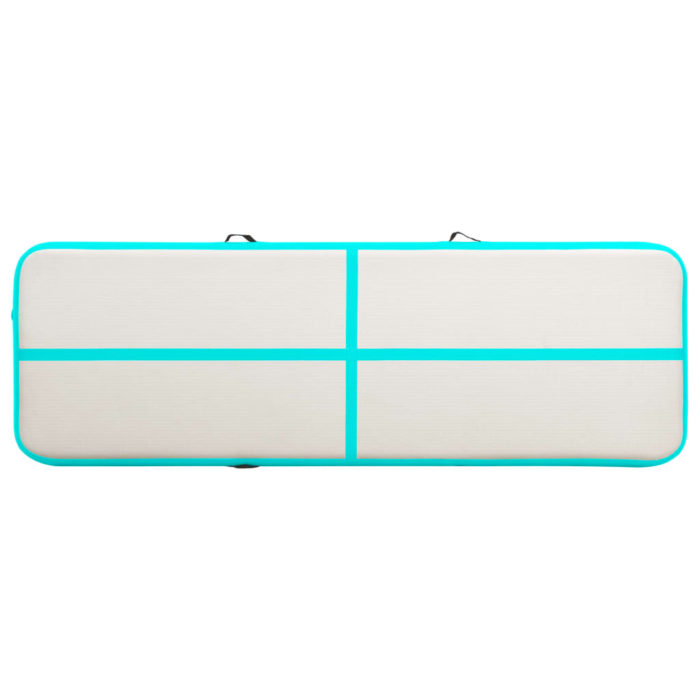 vidaXL Oppblåsbar gymnastikkmatte med pumpe 300x100x15 cm PVC grønn
