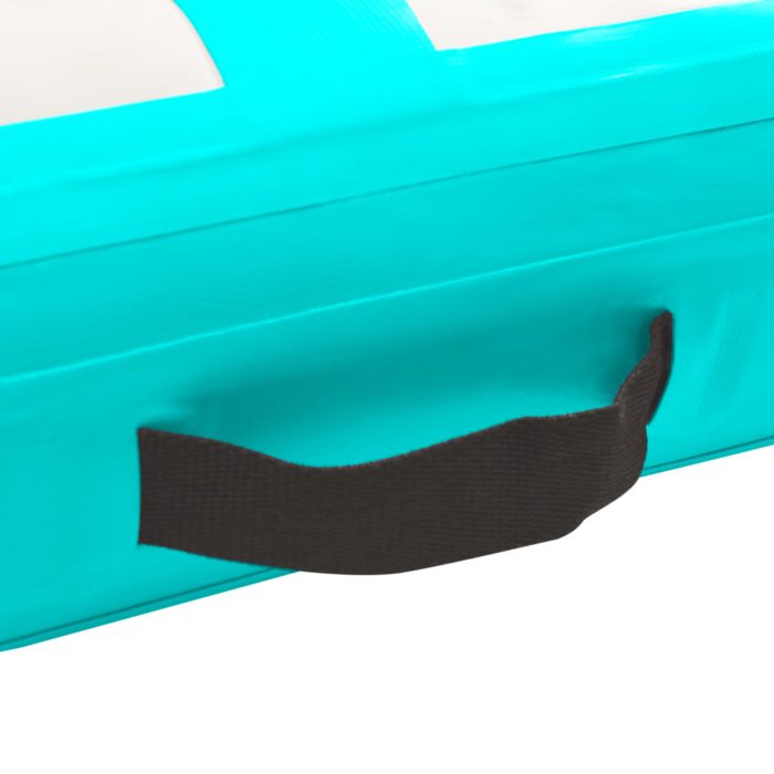 vidaXL Oppblåsbar gymnastikkmatte med pumpe 300x100x15 cm PVC grønn