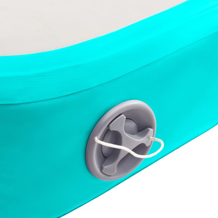 vidaXL Oppblåsbar gymnastikkmatte med pumpe 300x100x15 cm PVC grønn