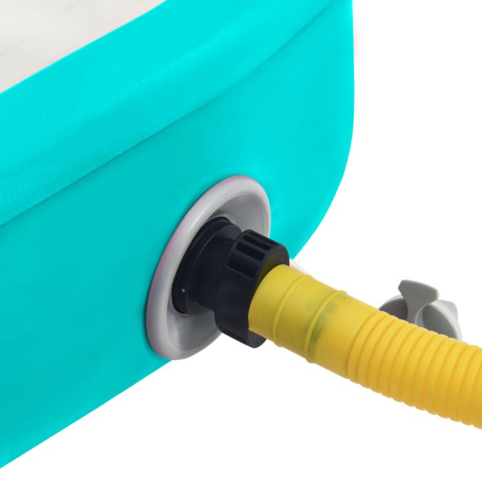 vidaXL Oppblåsbar gymnastikkmatte med pumpe 300x100x15 cm PVC grønn