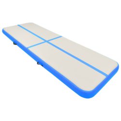 vidaXL Oppblåsbar gymnastikkmatte med pumpe 500x100x15 cm PVC blå
