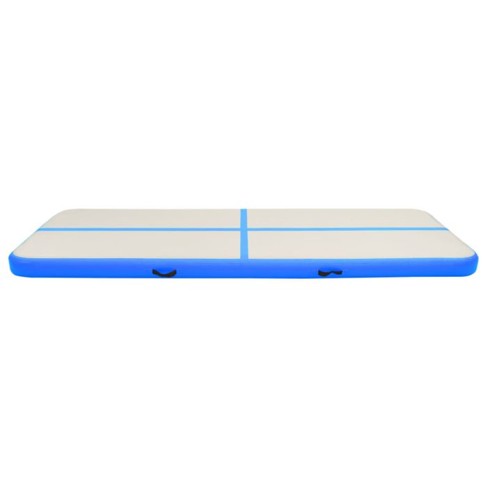 vidaXL Oppblåsbar gymnastikkmatte med pumpe 500x100x15 cm PVC blå