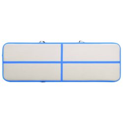 vidaXL Oppblåsbar gymnastikkmatte med pumpe 500x100x15 cm PVC blå