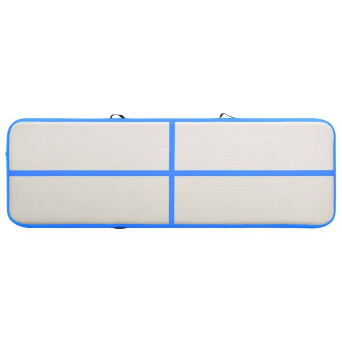 vidaXL Oppblåsbar gymnastikkmatte med pumpe 500x100x15 cm PVC blå