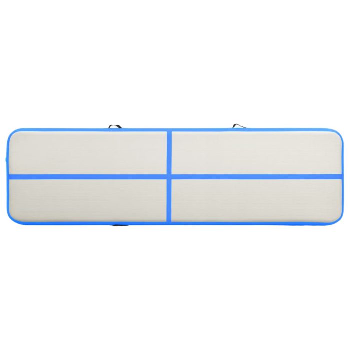vidaXL Oppblåsbar gymnastikkmatte med pumpe 700x100x15 cm PVC blå