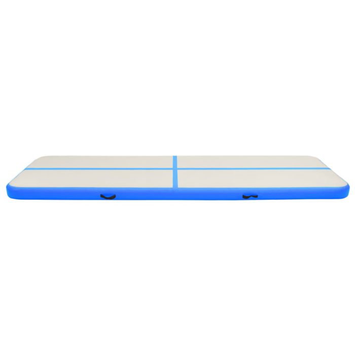 vidaXL Oppblåsbar gymnastikkmatte med pumpe 800x100x15 cm PVC blå