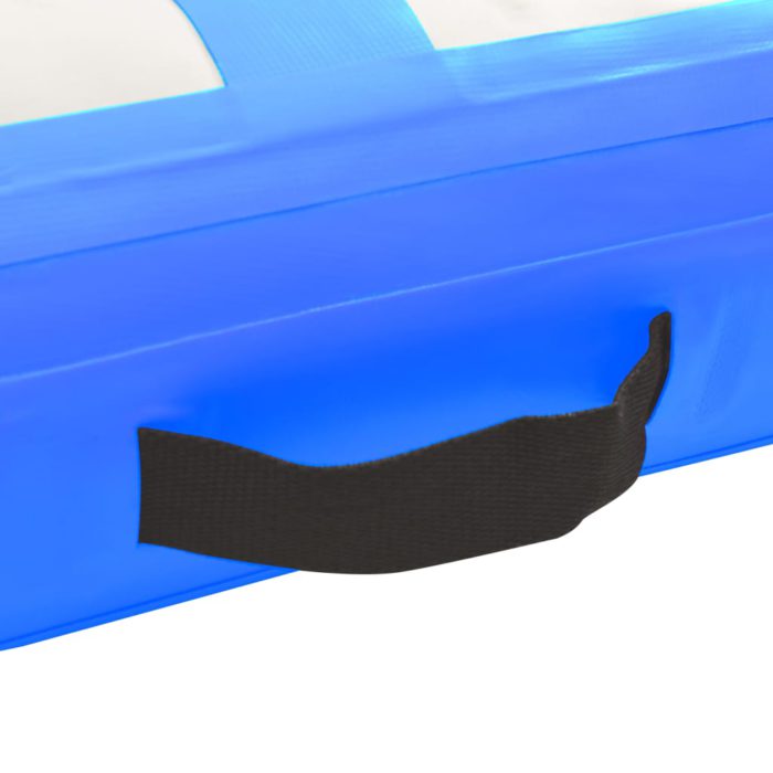 vidaXL Oppblåsbar gymnastikkmatte med pumpe 800x100x15 cm PVC blå