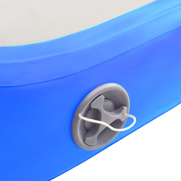 vidaXL Oppblåsbar gymnastikkmatte med pumpe 800x100x15 cm PVC blå