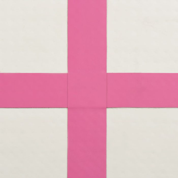 vidaXL Oppblåsbar gymnastikkmatte med pumpe 300x100x20 cm PVC rosa