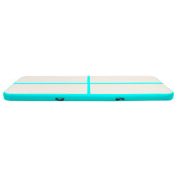 vidaXL Oppblåsbar gymnastikkmatte med pumpe 300x100x20 cm PVC grønn